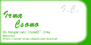 irma csomo business card